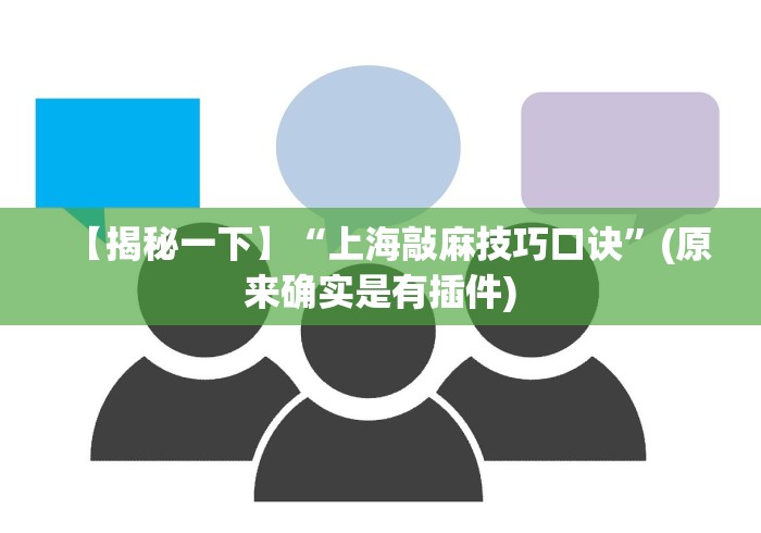 【揭秘一下】“上海敲麻技巧口诀”(原来确实是有插件)