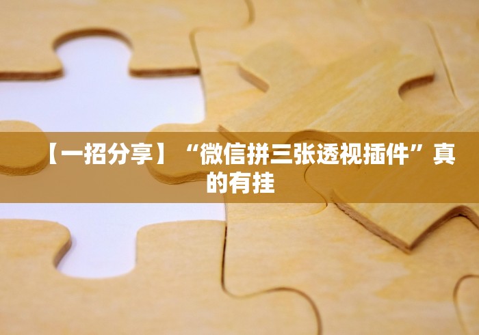 【一招分享】“微信拼三张透视插件”真的有挂