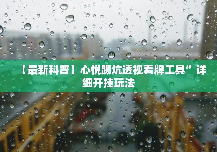 【最新科普】心悦踢坑透视看牌工具”详细开挂玩法 【最新科普】心悦踢坑透视看牌工具”详细开挂玩法