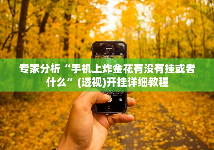 专家分析“手机上炸金花有没有挂或者什么”(透视)开挂详细教程