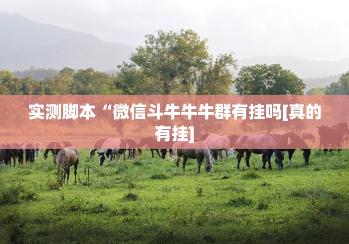 实测脚本“微信斗牛牛牛群有挂吗[真的有挂]