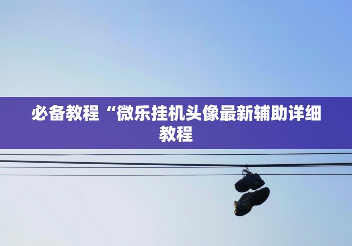 必备教程“微乐挂机头像最新辅助详细教程