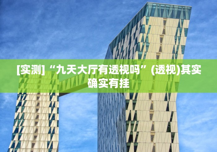 [实测]“九天大厅有透视吗”(透视)其实确实有挂