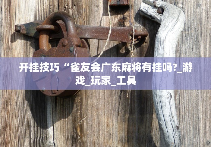 开挂技巧“雀友会广东麻将有挂吗?_游戏_玩家_工具