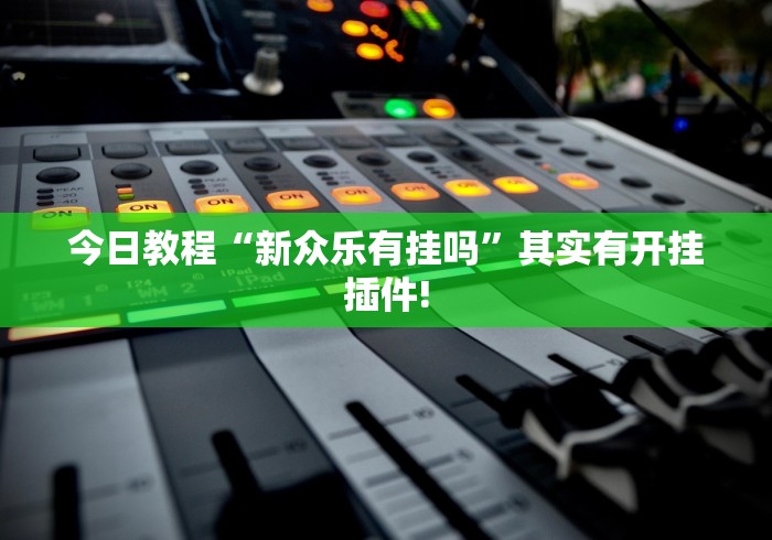 今日教程“新众乐有挂吗”其实有开挂插件!