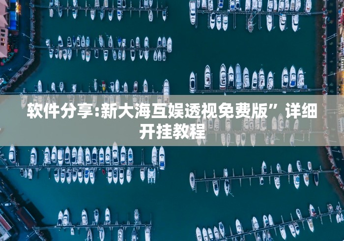 软件分享:新大海互娱透视免费版”详细开挂教程