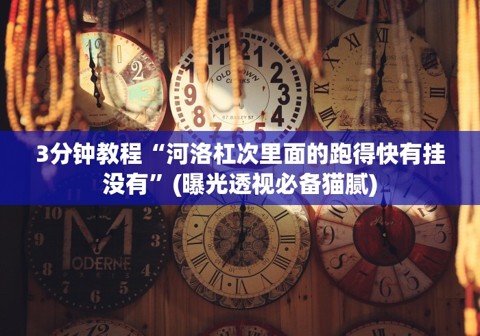 3分钟教程“河洛杠次里面的跑得快有挂没有”(曝光透视必备猫腻)