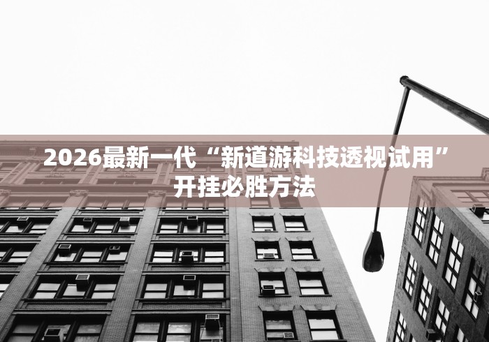 2026最新一代“新道游科技透视试用”开挂必胜方法
