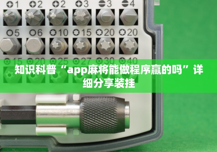 知识科普“app麻将能做程序赢的吗”详细分享装挂