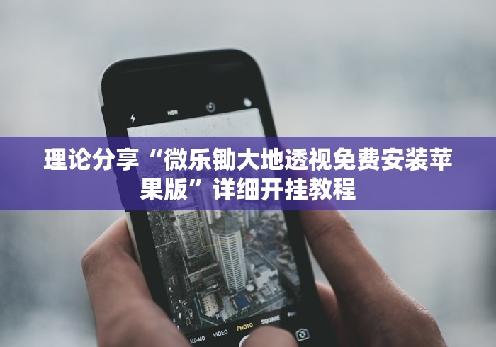 理论分享“微乐锄大地透视免费安装苹果版”详细开挂教程