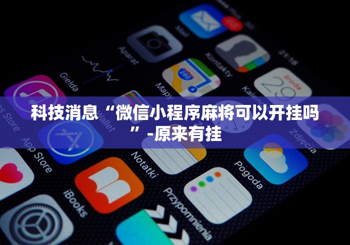 科技消息“微信小程序麻将可以开挂吗”-原来有挂