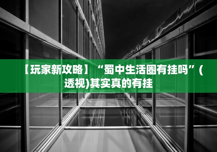【玩家新攻略】“蜀中生活圈有挂吗	”(透视)其实真的有挂