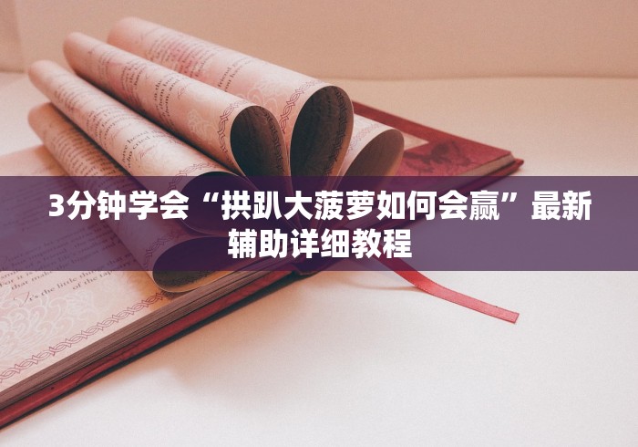 3分钟学会“拱趴大菠萝如何会赢”最新辅助详细教程