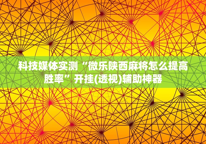 科技媒体实测“微乐陕西麻将怎么提高胜率”开挂(透视)辅助神器