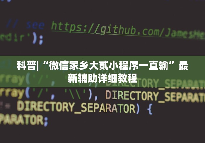 科普|“微信家乡大贰小程序一直输	”最新辅助详细教程