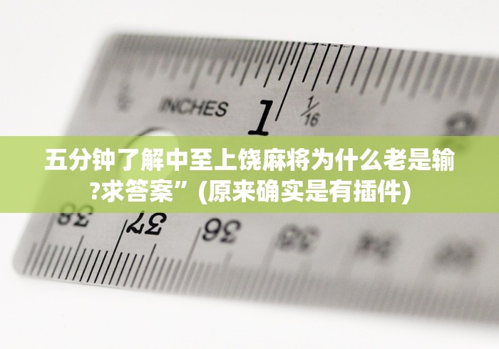 五分钟了解中至上饶麻将为什么老是输?求答案”(原来确实是有插件)
