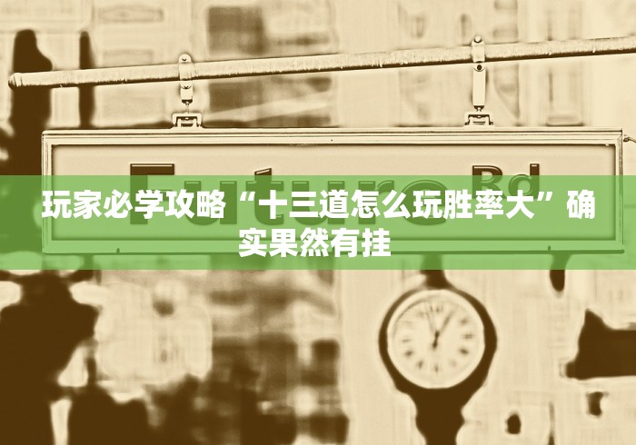 玩家必学攻略“十三道怎么玩胜率大”确实果然有挂 