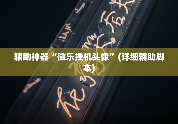 辅助神器“微乐挂机头像	”(详细辅助脚本)