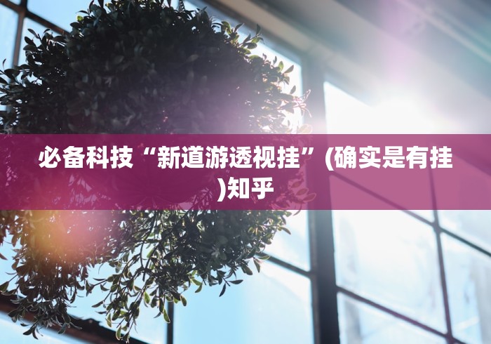必备科技“新道游透视挂”(确实是有挂)知乎