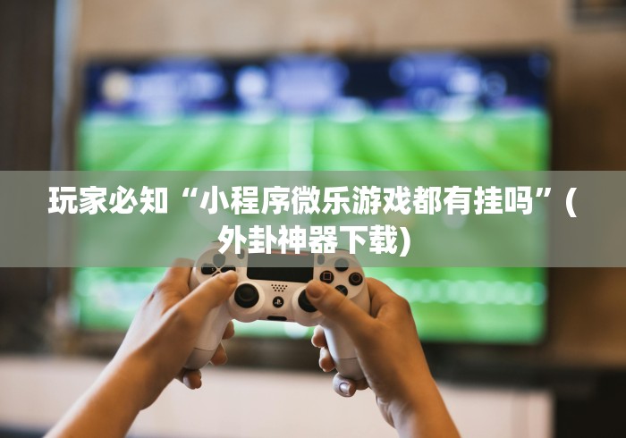 玩家必知“小程序微乐游戏都有挂吗”(外卦神器下载)