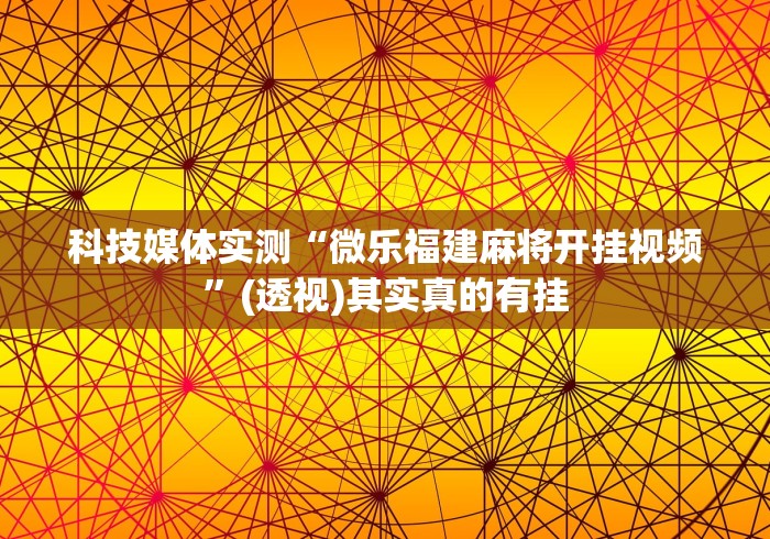 科技媒体实测“微乐福建麻将开挂视频”(透视)其实真的有挂