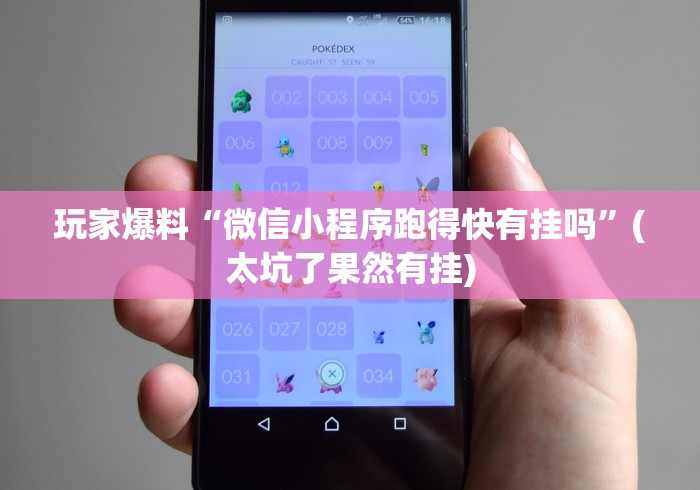 玩家爆料“微信小程序跑得快有挂吗”(太坑了果然有挂)