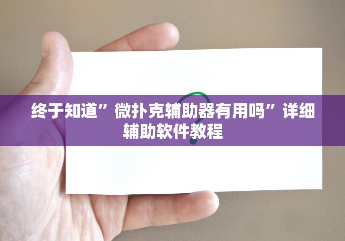 终于知道	”微扑克辅助器有用吗”详细辅助软件教程
