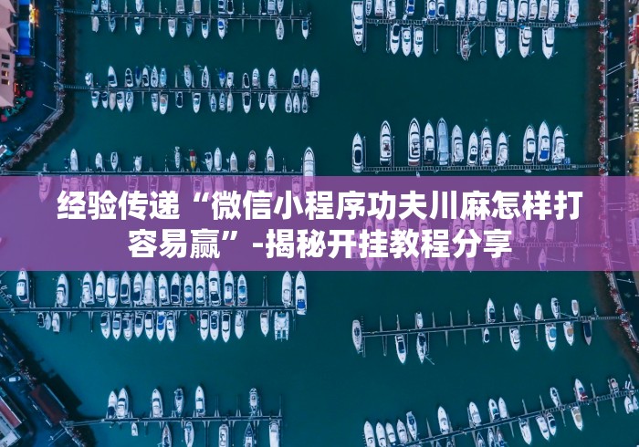 经验传递“微信小程序功夫川麻怎样打容易赢”-揭秘开挂教程分享